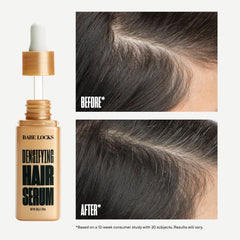 Sérum densifiant Babe Original sur le front et la nuque, densité visuelle.