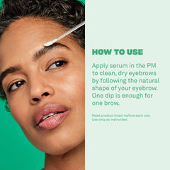 Application quotidienne du sérum Babe Original sur sourcils propres, résultats progressifs.
