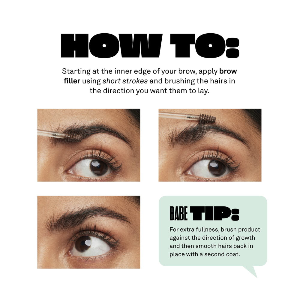 Teinte sourcils brun foncé application précise pour un fini net.