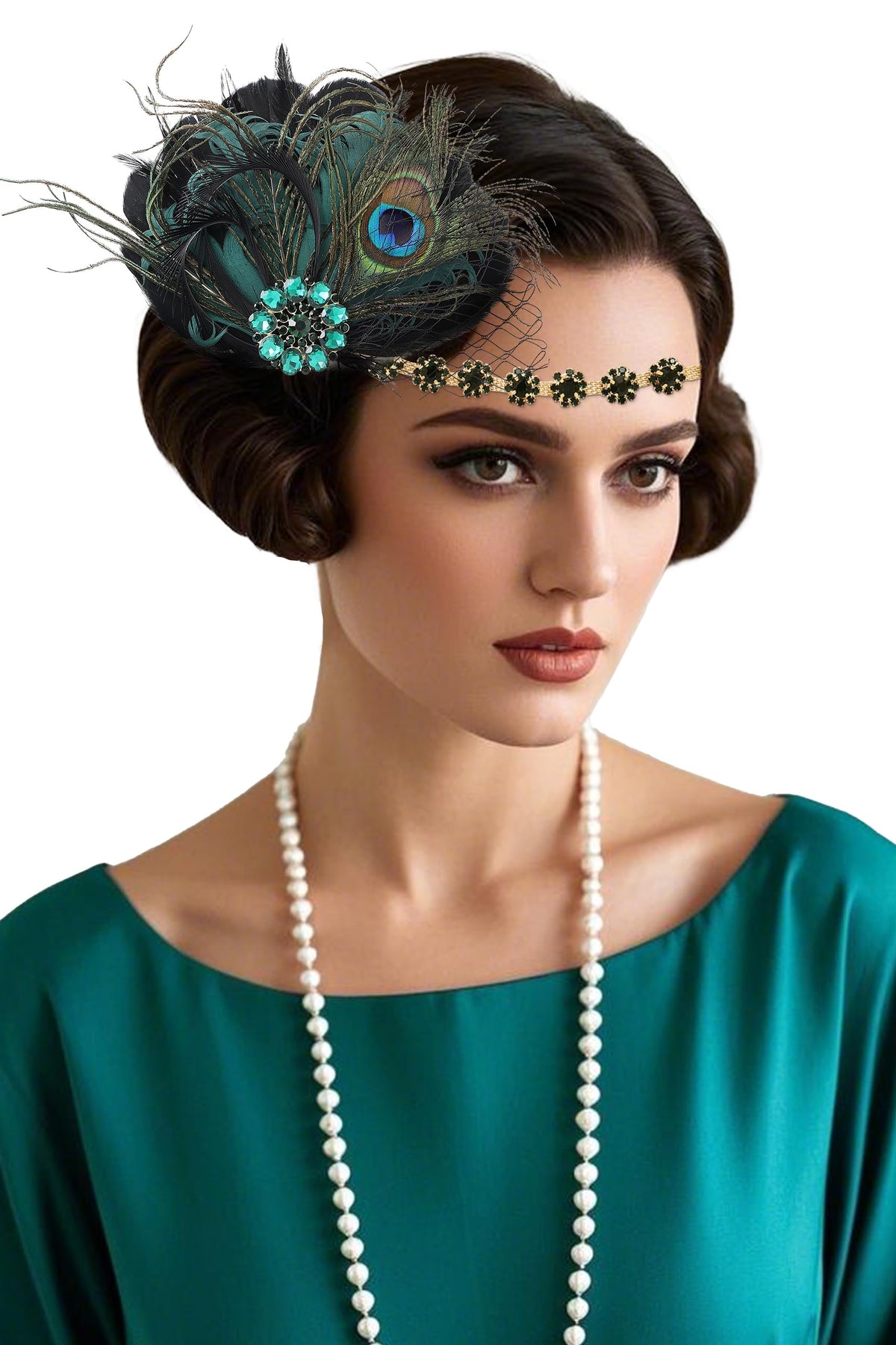 BABEYOND diadème flapper brillant strass pour soirée Gatsby
