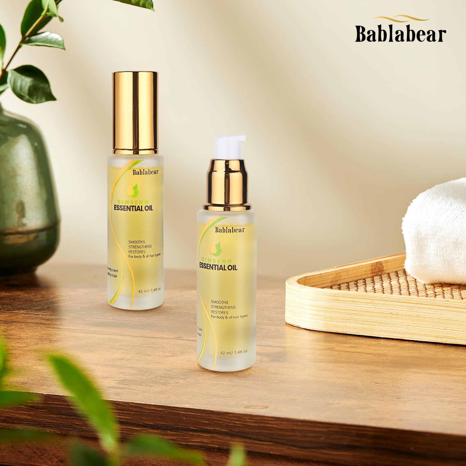 Huile Bablabear – maîtrise des frisottis pour cheveux secs et abîmés.