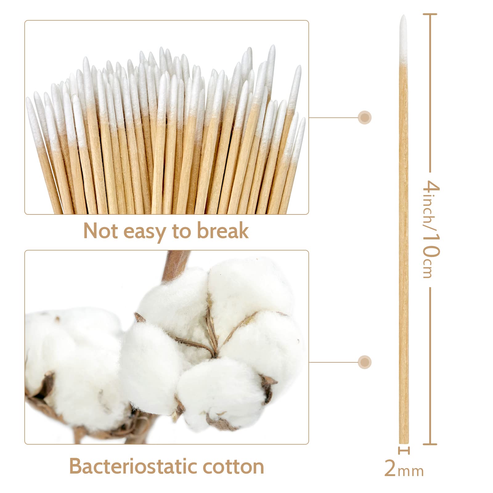 BABONIE lot de 800 coton-tiges à pointe fine pour usage précis.