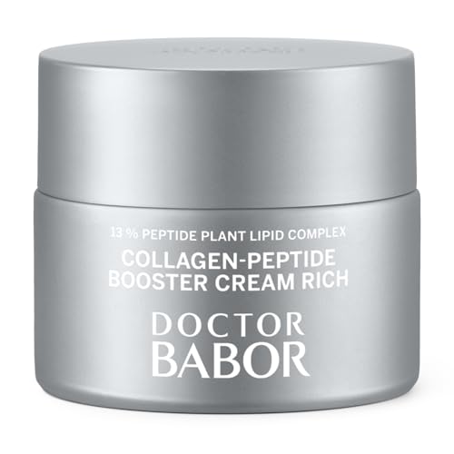 BABOR Collagen Peptide Booster Cream Rich, flacon élégant prêt à hydrater et raffermir.