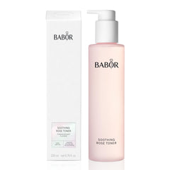 BABOR tonique rose apaisant, flacon visible, hydratation légère.