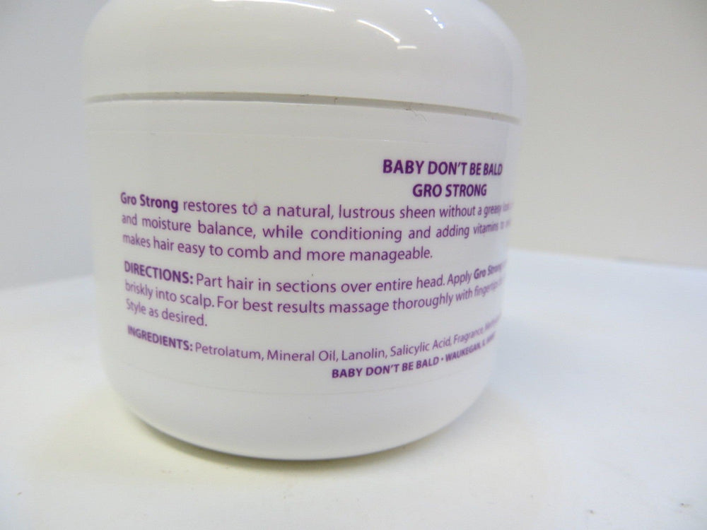 Baby Don't Bald Gro Strong etiquette douce pour le quotidien des bébés