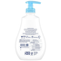 Étiquette du pack évoque hypoallergénique et parfum délicat pour nouveau-né.