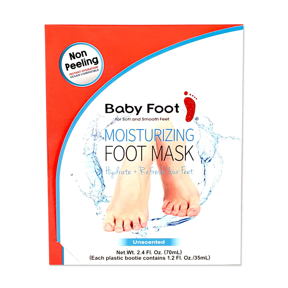 Masque Baby Foot sans parfum, soin non pelant pour pieds confortables.