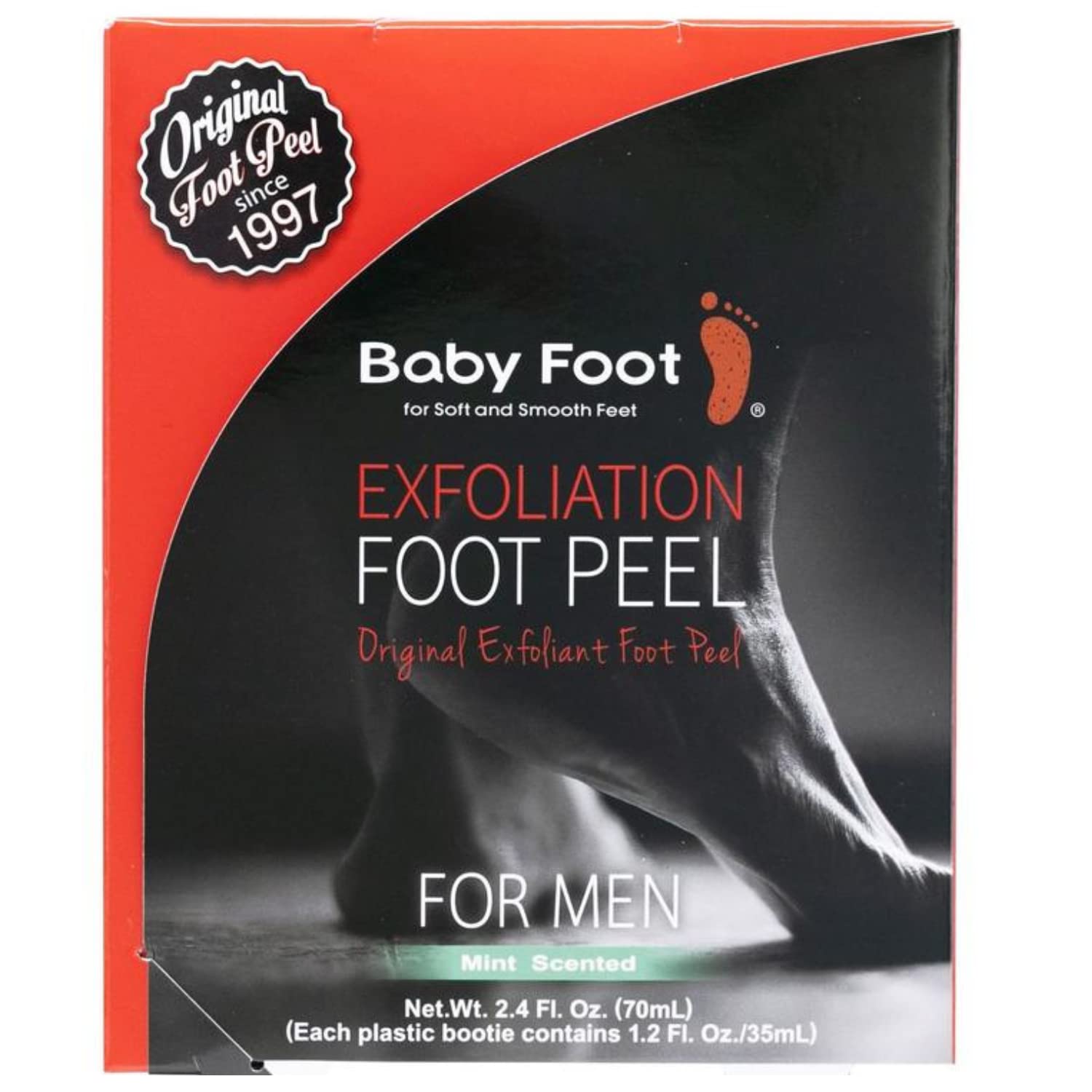 Pieds après exfoliation Baby Foot, peau plus lisse et propre.