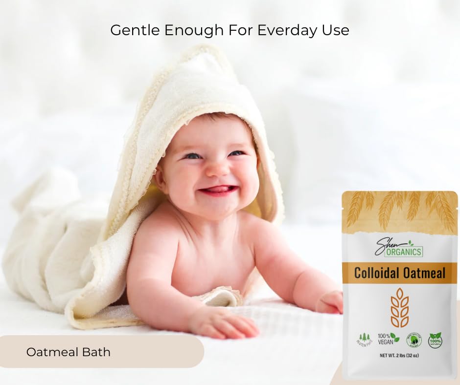 Baby Shea 100% Organic poudre avoine colloïdale – ingrédients naturels pour soins maison.