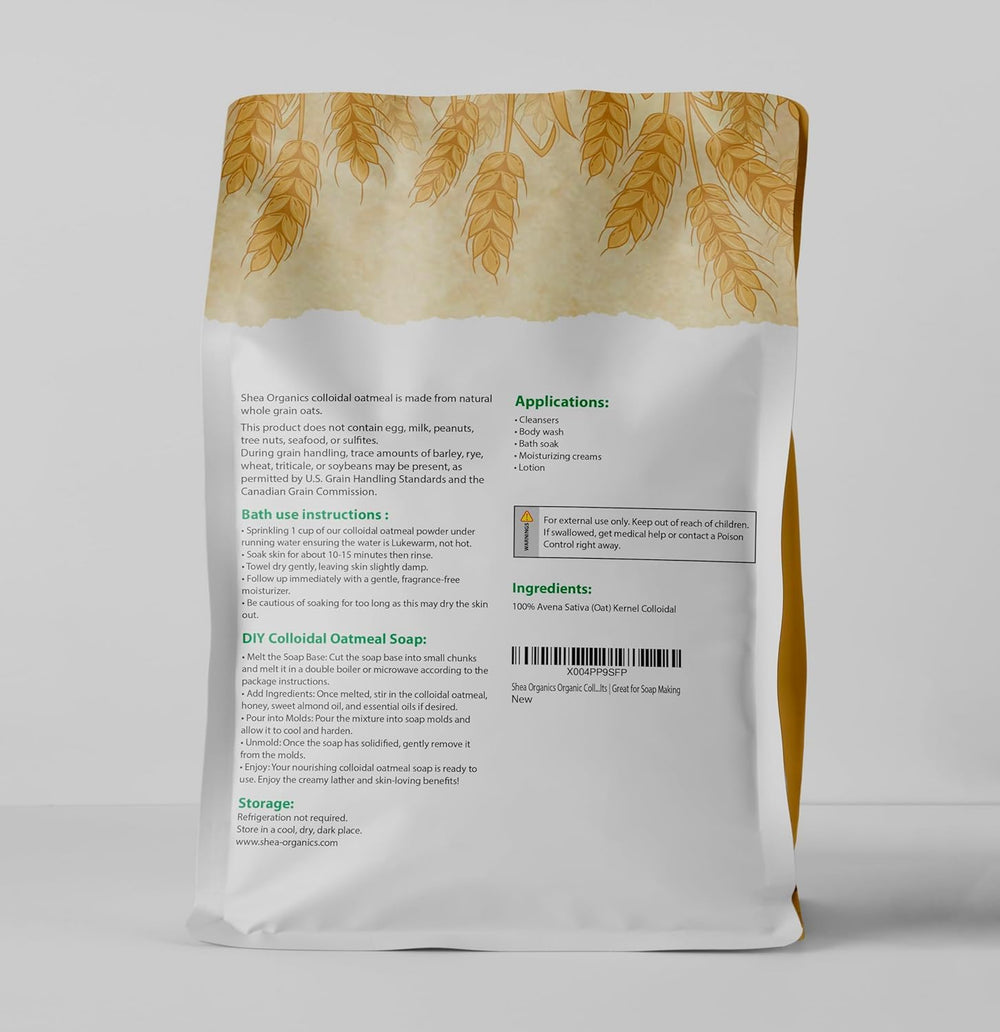 Baby Shea 100% Organic poudre avoine colloïdale – pack de 32 oz idéal pour DIY.