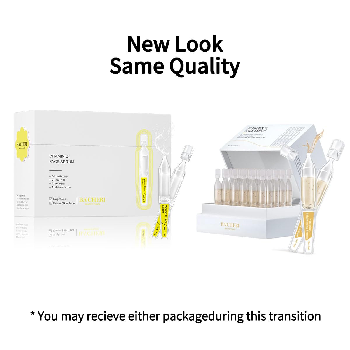 Format voyage BACHERI: ampoules compactes et faciles à transporter.