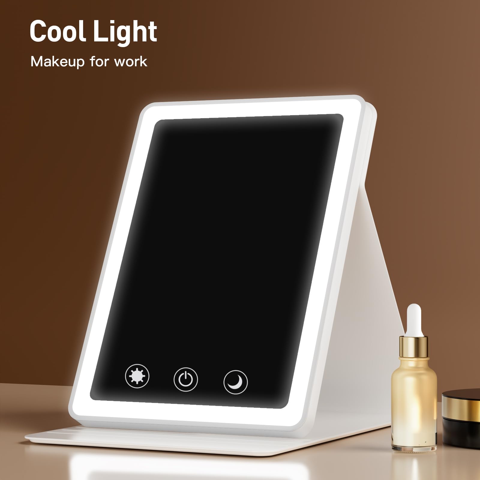 BACK KTCL Miroir de table portable se glisse dans un sac.