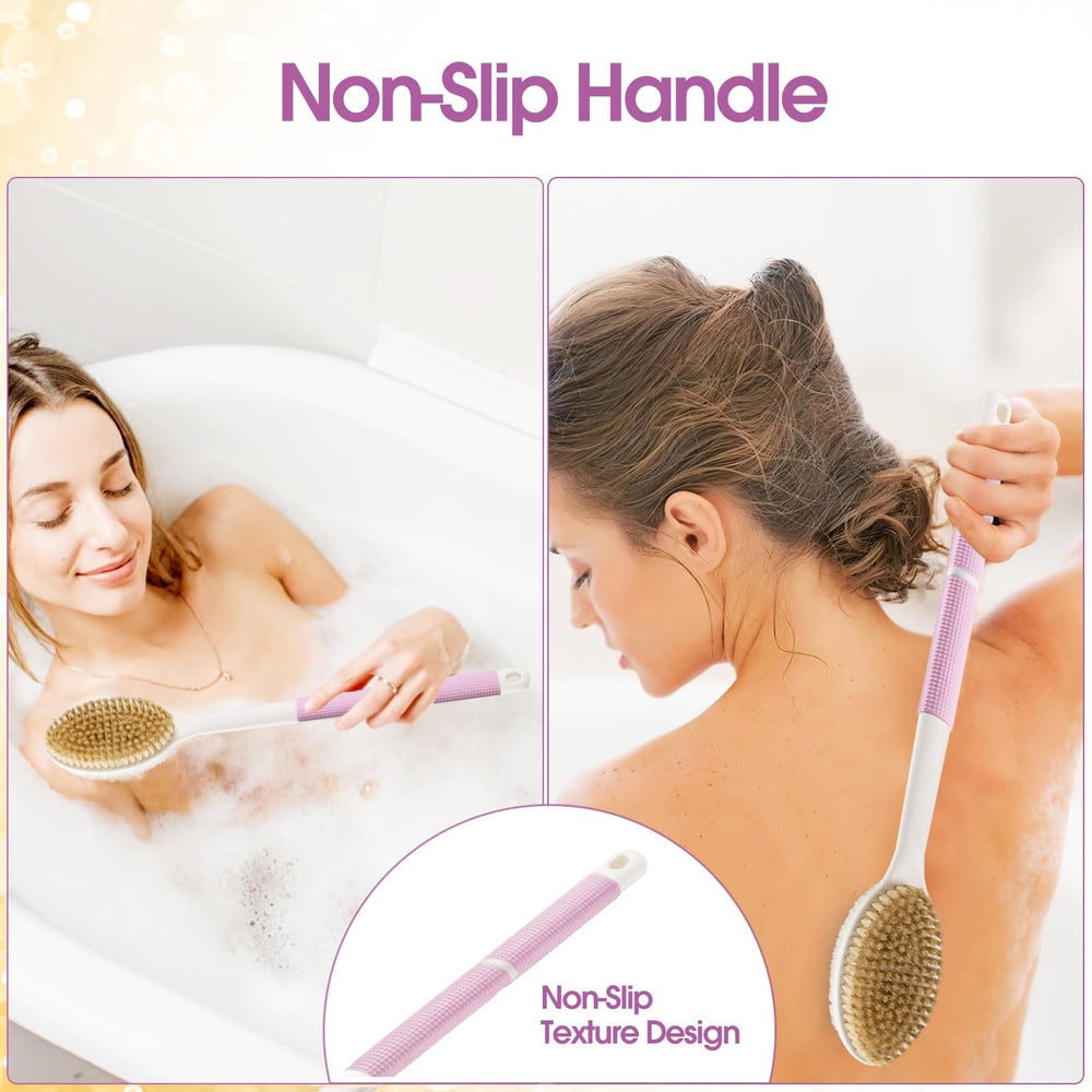 Backski brosse-corps avec poils rigides et doux pour exfoliation efficace