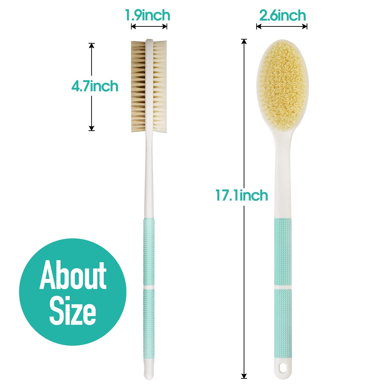 Backski brosse-dos brins doux nylon pour mousse abondante et soin délicat.