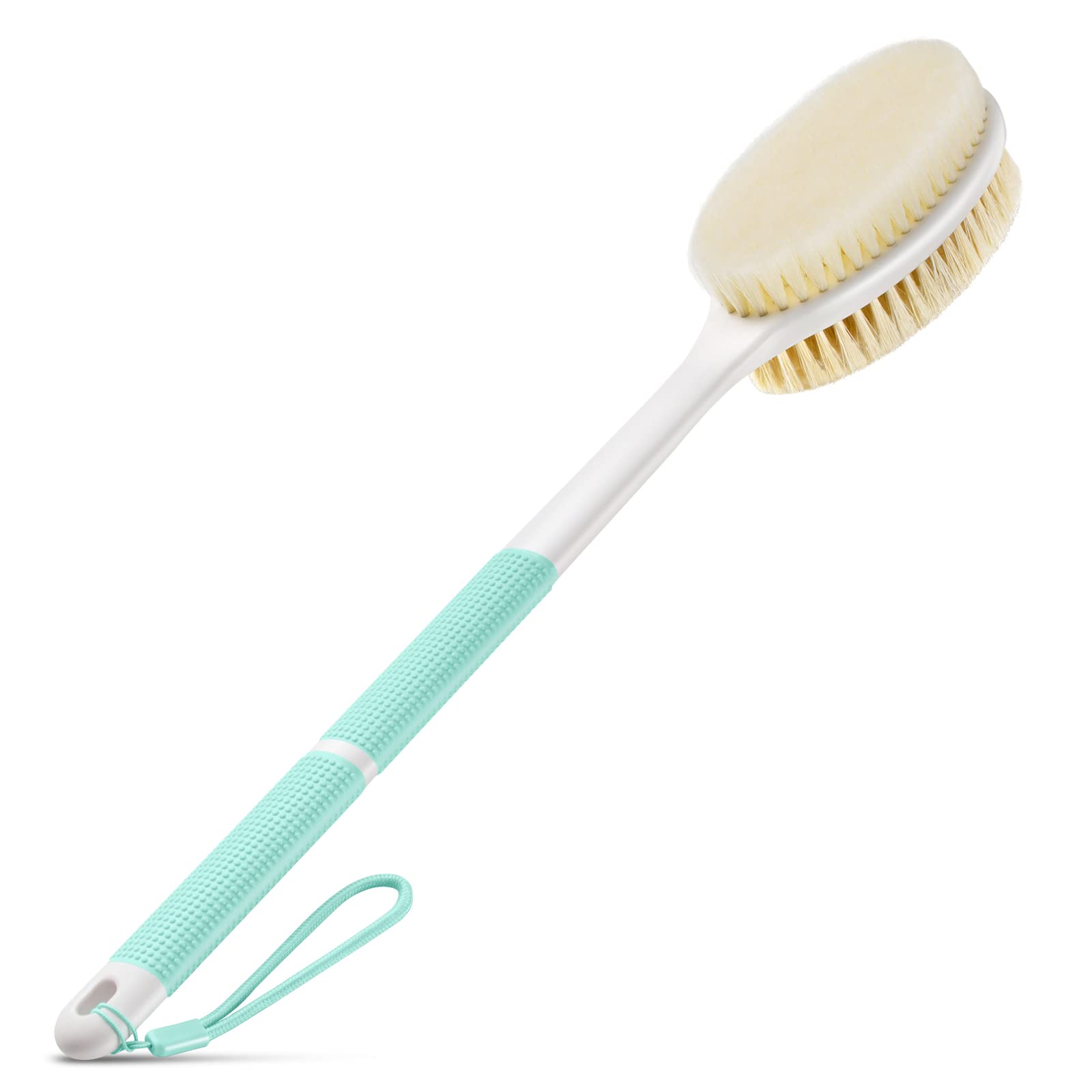 Backski brosse-dos avec poignée longue et antidérapante, prise sûre sous la douche.
