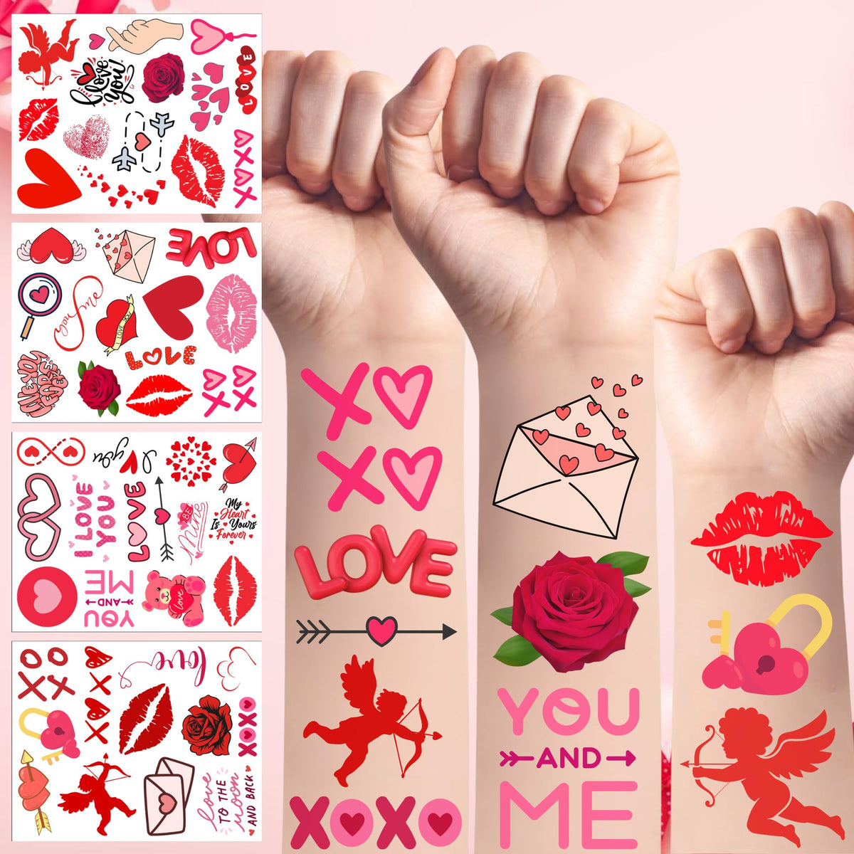 Backtopeia Saint-Valentin coeurs et levres, idéal pour animer votre soirée romantique.