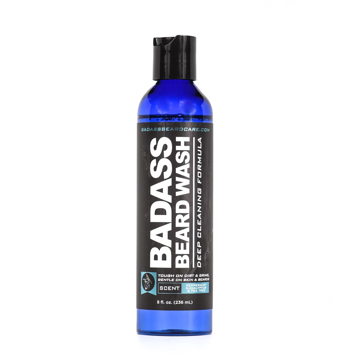 Badass Beard Care Shampoing barbe – bouteille 8oz prête à l’emploi et rafraîchissante.