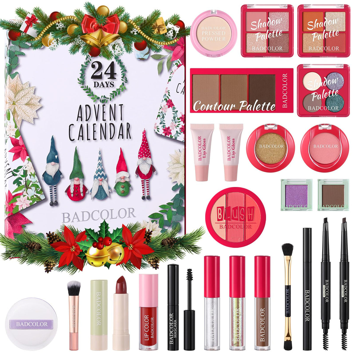 Calendrier Avent Maquillage BADCOLOR 2025, 24 jours, idéal pour planifier vos tenues.