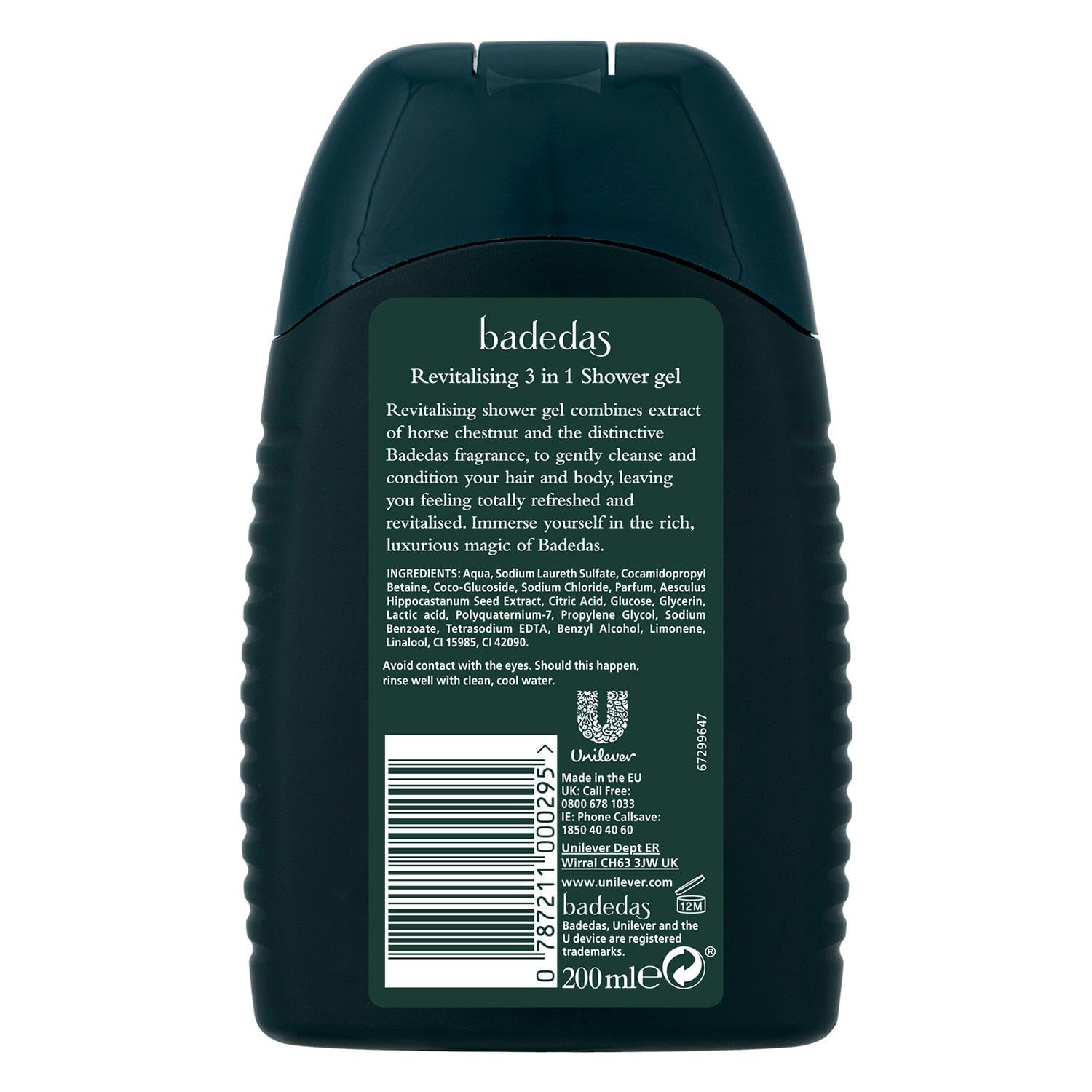Badedas gel douche 3 en 1 prêt à l emploi pour peau et cheveux.