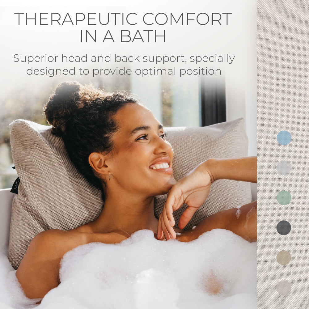 BADESOFA coussin bain luxueux, vue dos-cou, fixation stable sans ventouses