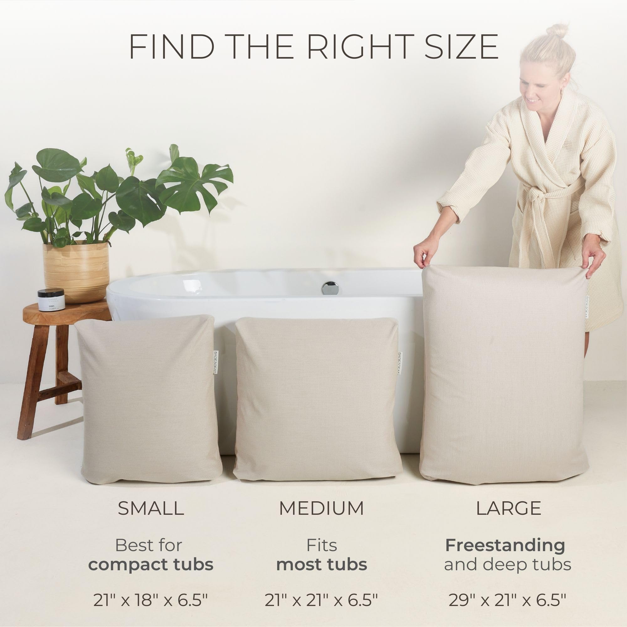 BADESOFA coussin bain luxueux, intérieur lavable, entretien rapide