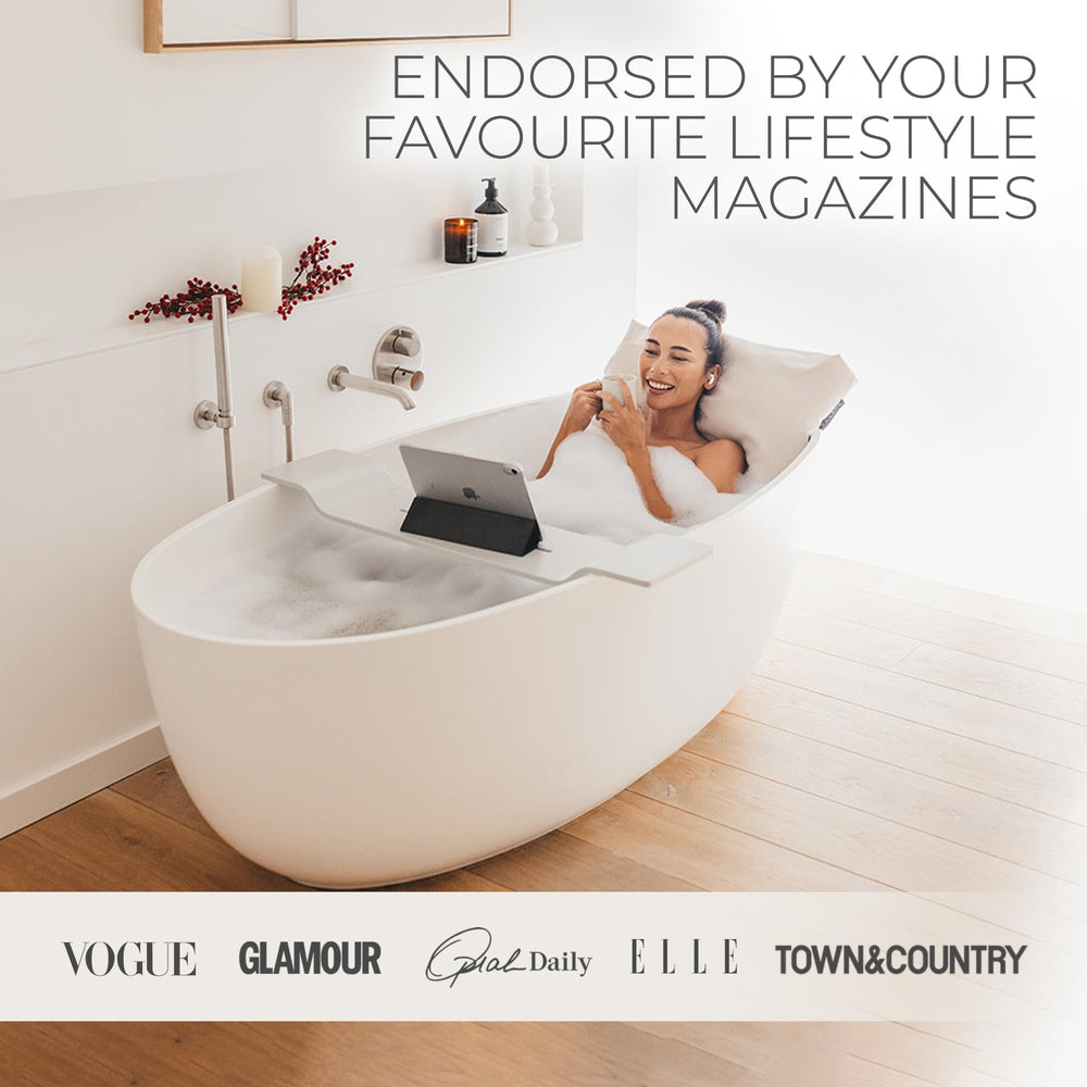 BADESOFA coussin bain luxueux, gros plan sur sable quartz nettoyé et stabilité