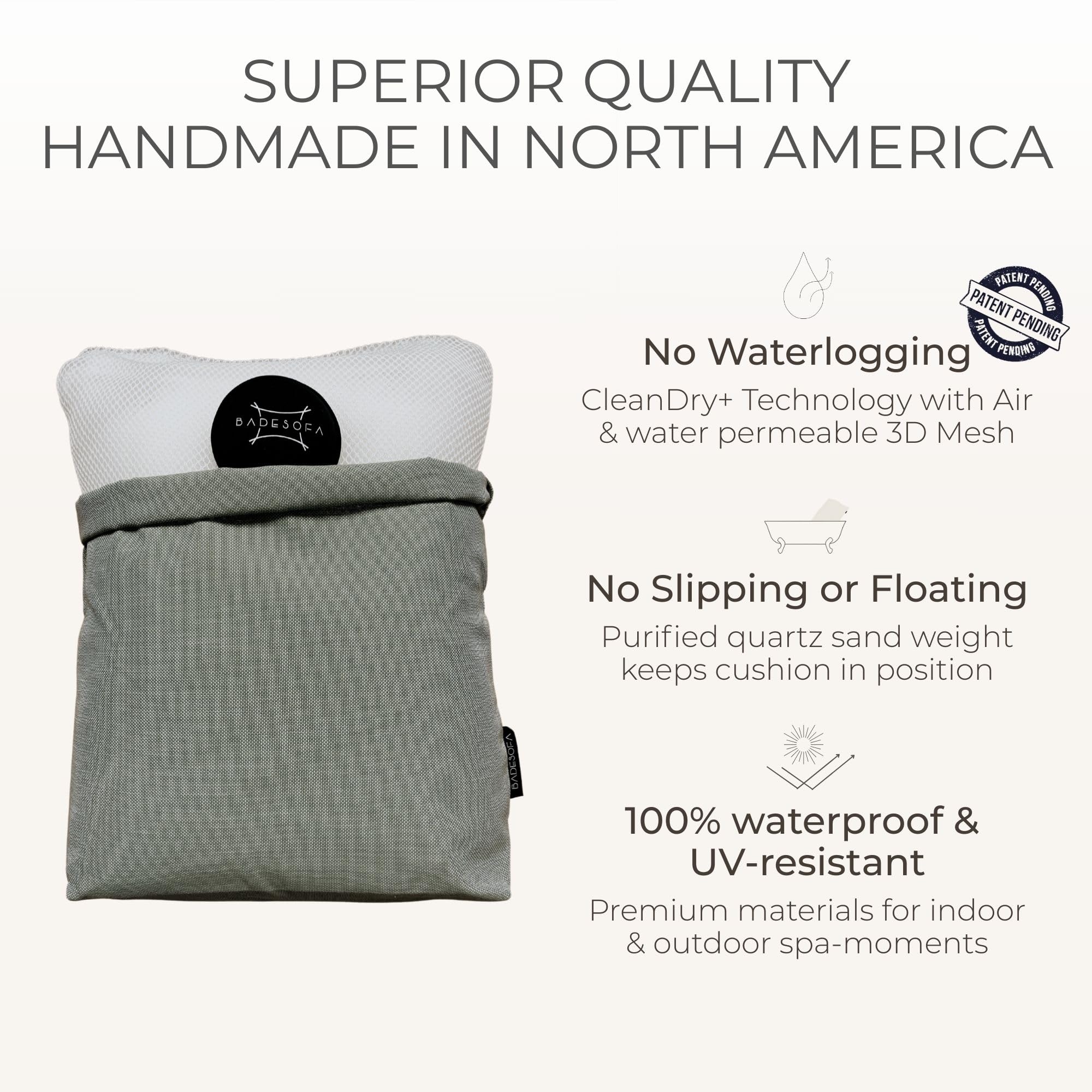 BADESOFA coussin bain luxueux, vue sans ventouse, maintien sûr