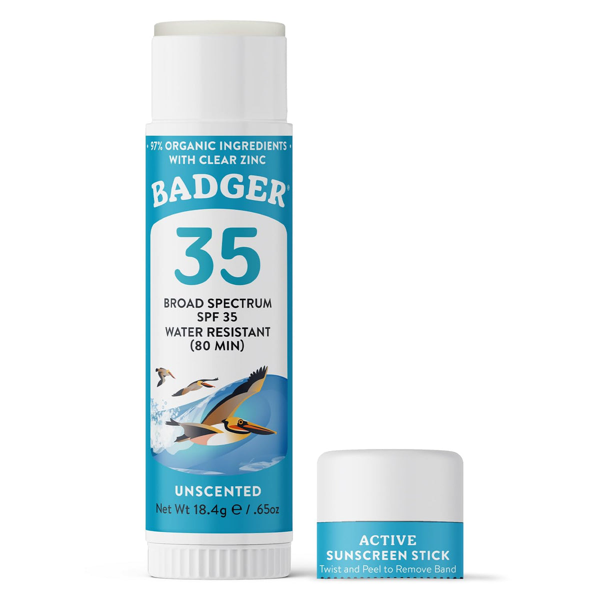 Badger baton-visage-spf35 : application rapide pour la protection du visage en déplacement