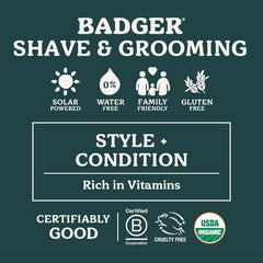 Badger baume barbe gros-plan: finition lisse et contrôle des poils.