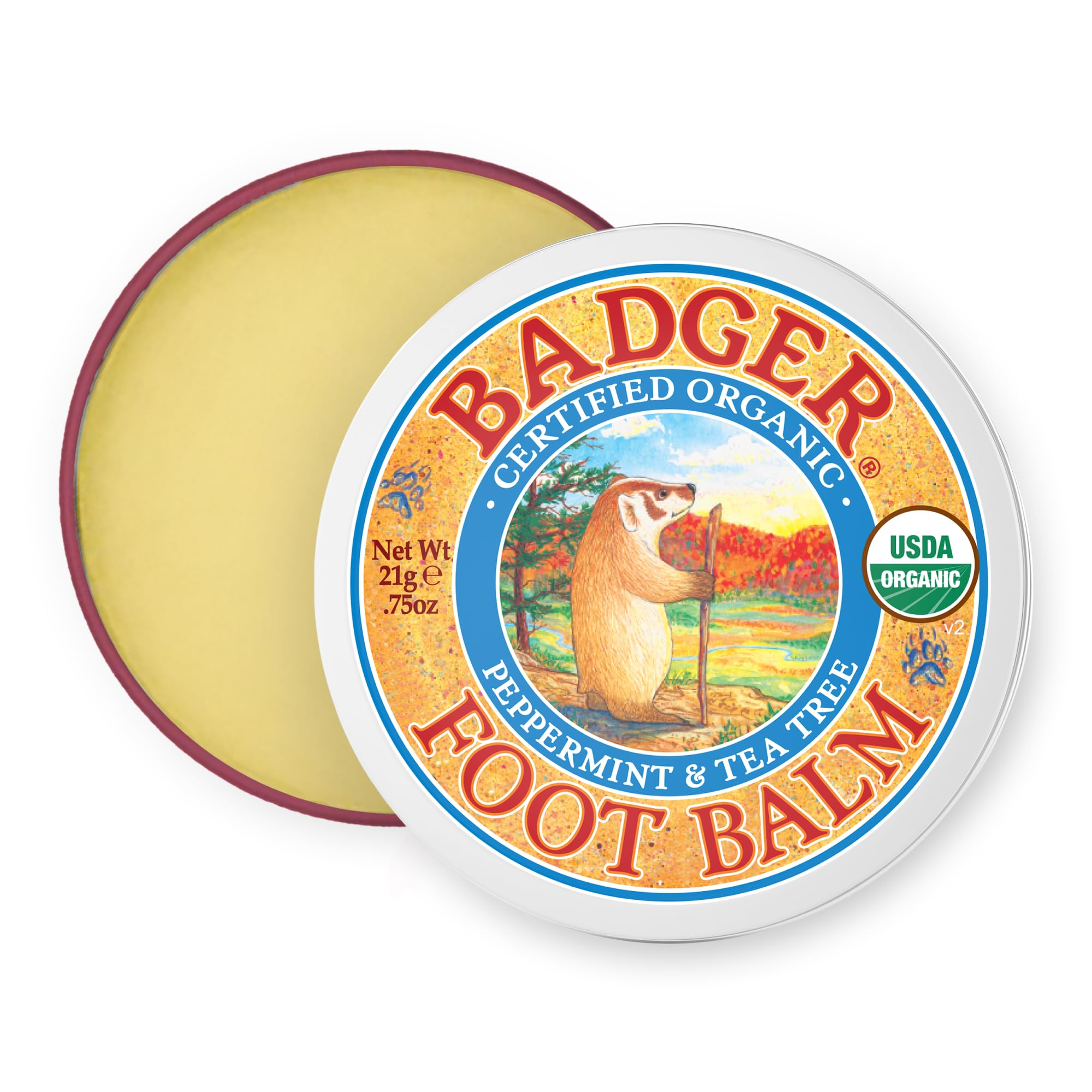Badger baume-pieds-talons-secs offre une hydratation durable pour pieds secs.