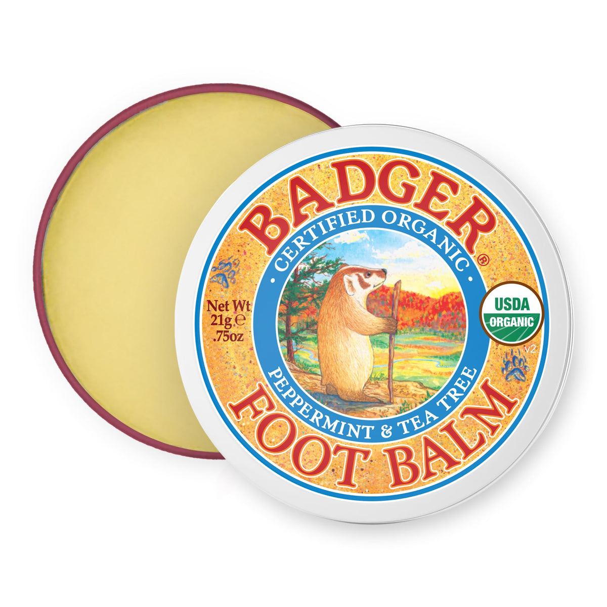 Badger baume-pieds-talons-secs offre une hydratation durable pour pieds secs.