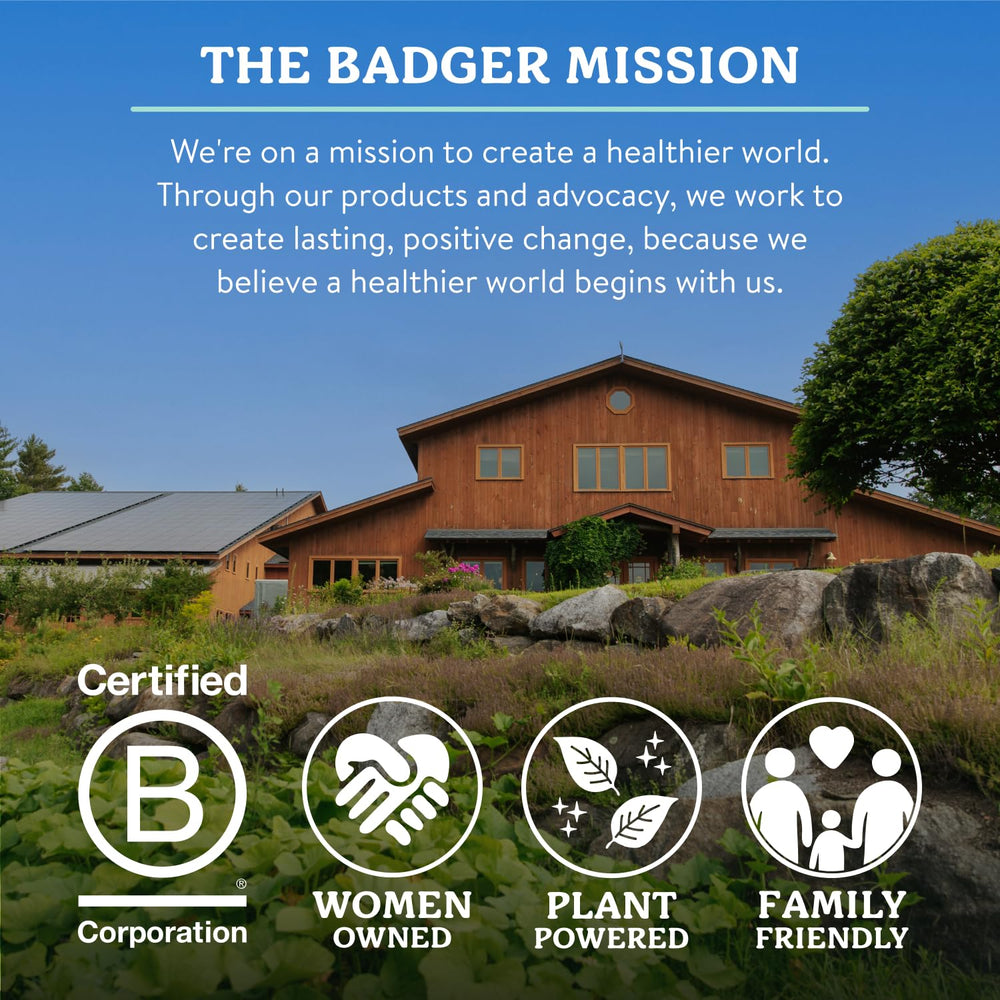 Badger huile pour le corps rose, emballage en verre recyclable et respectueux de l environnement