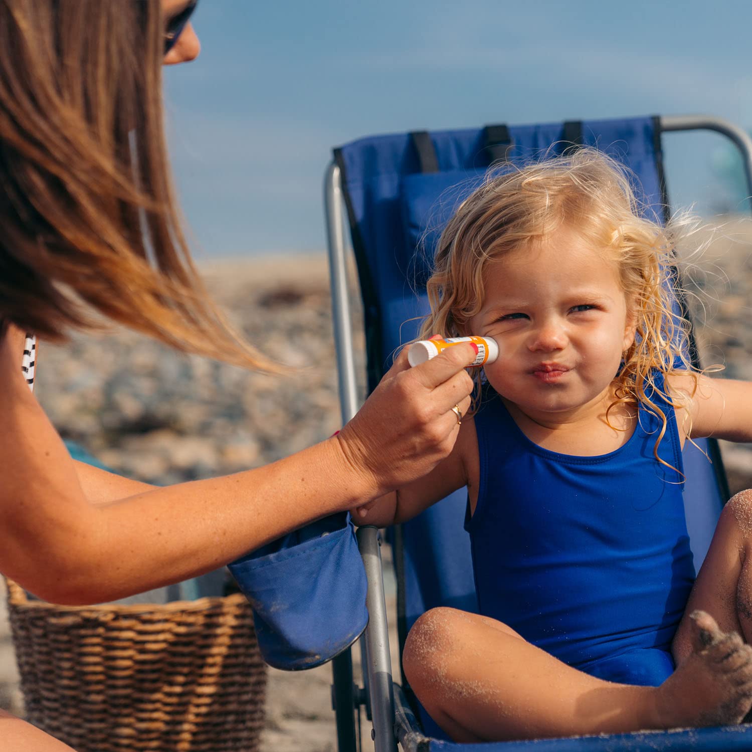 Badger Kids Sunscreen Stick demonstrates water resistance during play