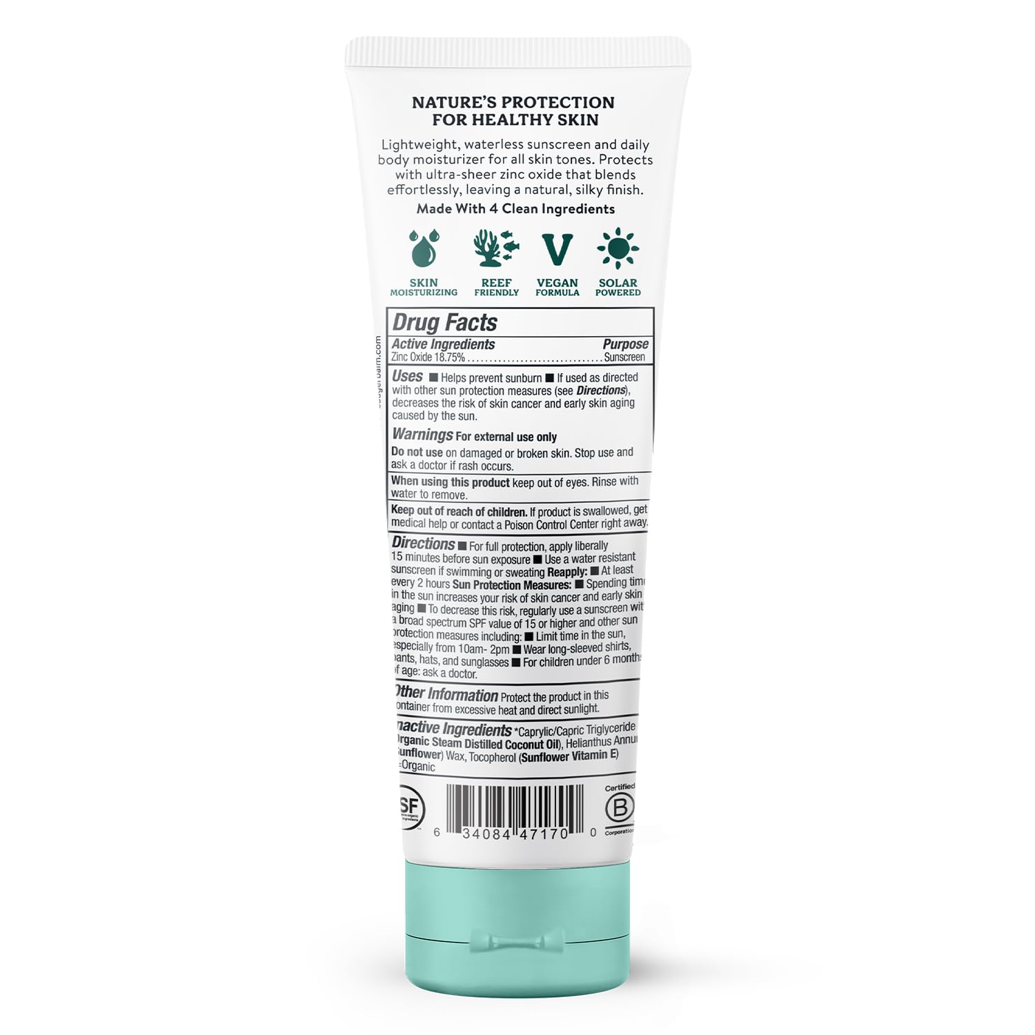 Application facile de Badger Mineral Daily Sunscreen sur peau.
