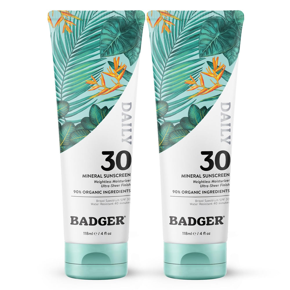 Badger écran solaire minéral – bouteille 120 ml, protection légère au quotidien.