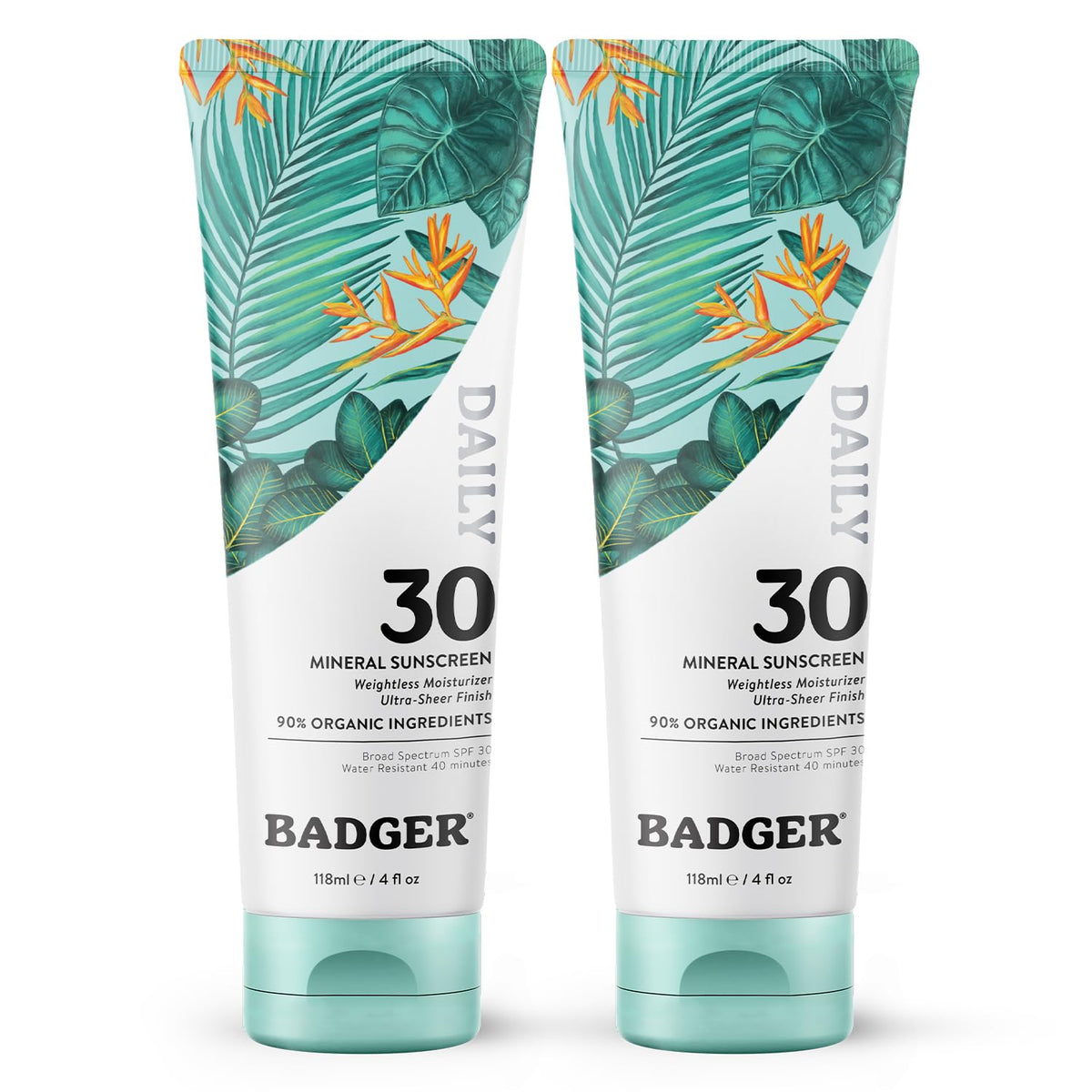 Badger écran solaire minéral – bouteille 120 ml, protection légère au quotidien.