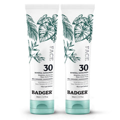 Badger zinc oxide visage – bouteille ensemble 2-pack, pratique pour voyage et usage quotidien
