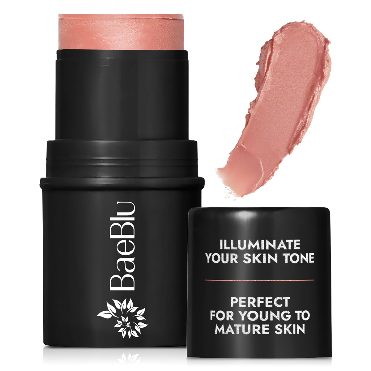 BaeBlu blush-tube-rose: rouge léger pour joues et lèvres