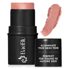 BaeBlu blush-tube-rose: rouge léger pour joues et lèvres
