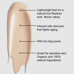 Échantillon teinte noisette de BaeBlu Lux Foundation pour tester la couleur