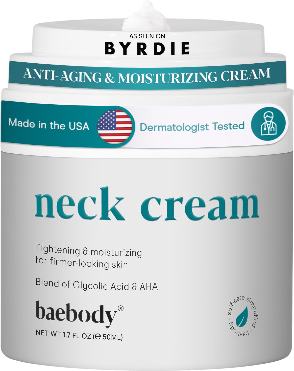 Baebody Crème Raffermissante du Cou avec pompe hygiénique pour une application propre