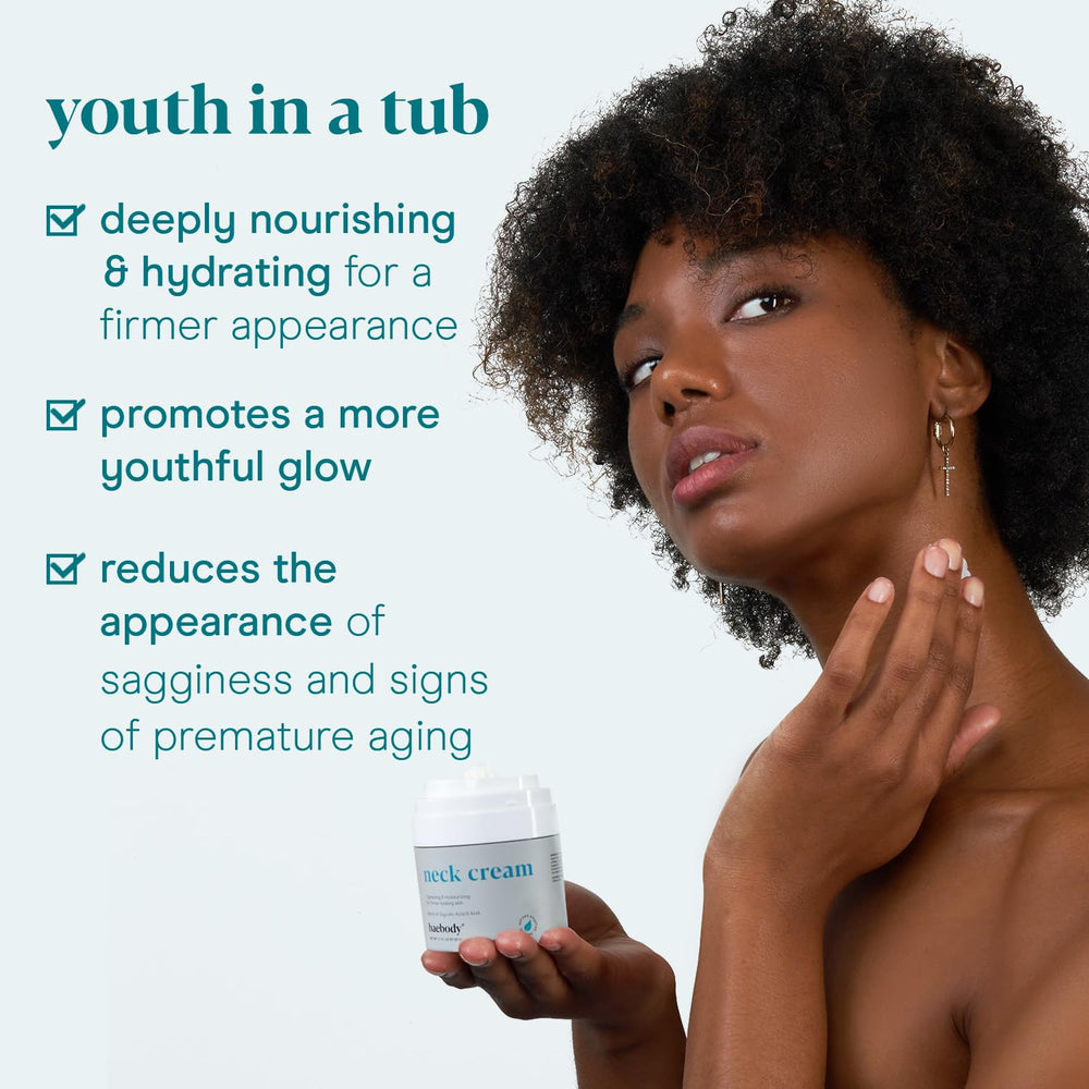Texture crème soyeuse de la Baebody Raffermissante du Cou prête à l’emploi