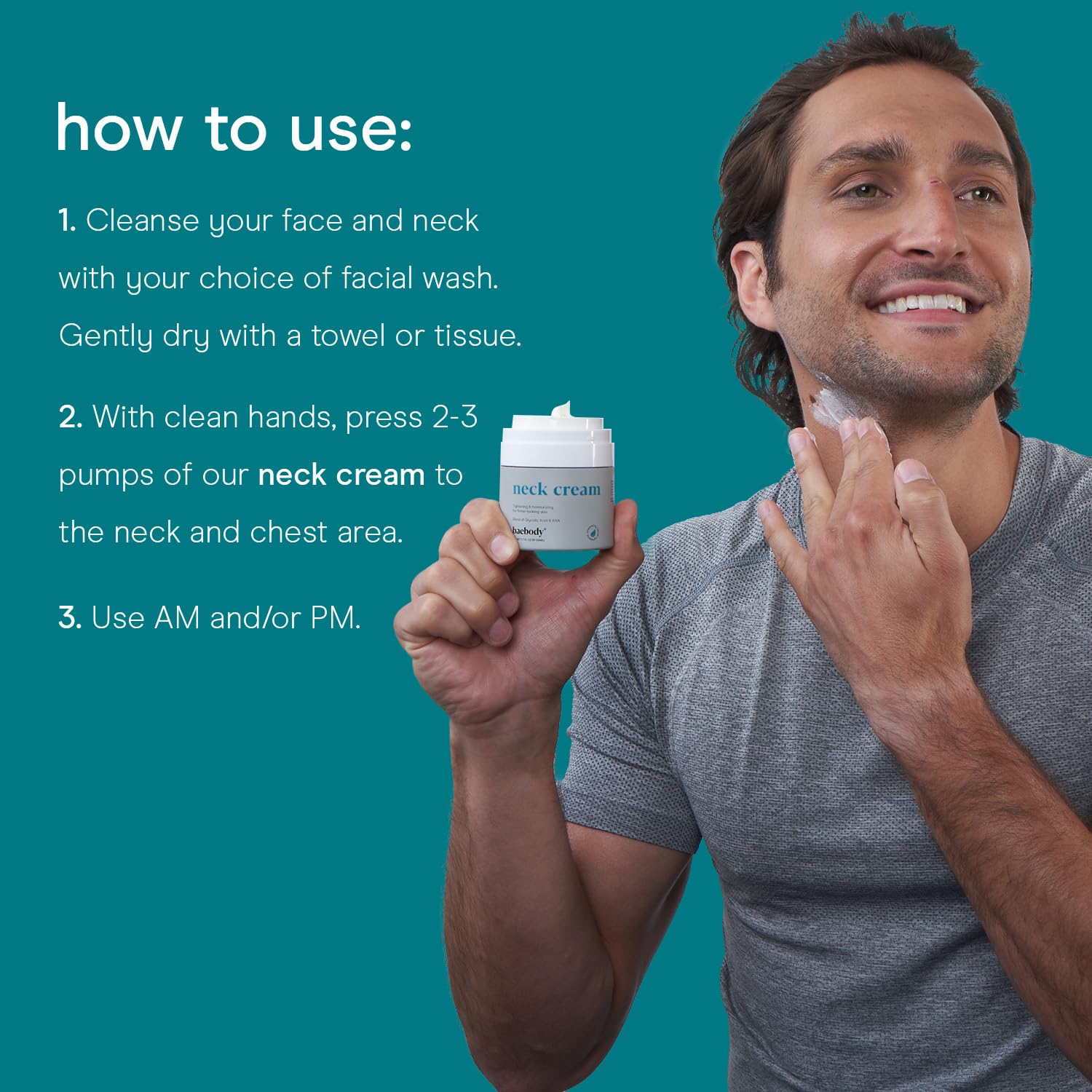 Baebody Crème Raffermissante du Cou avec Thé Vert pour apaiser les irritations