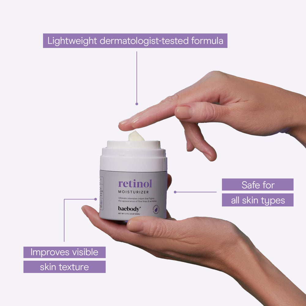 Baebody crème visage retinol – format 50 ml pour rituel quotidien.