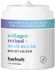 Baebody crème visage pompe, hydratation durable pour peau douce et souple.