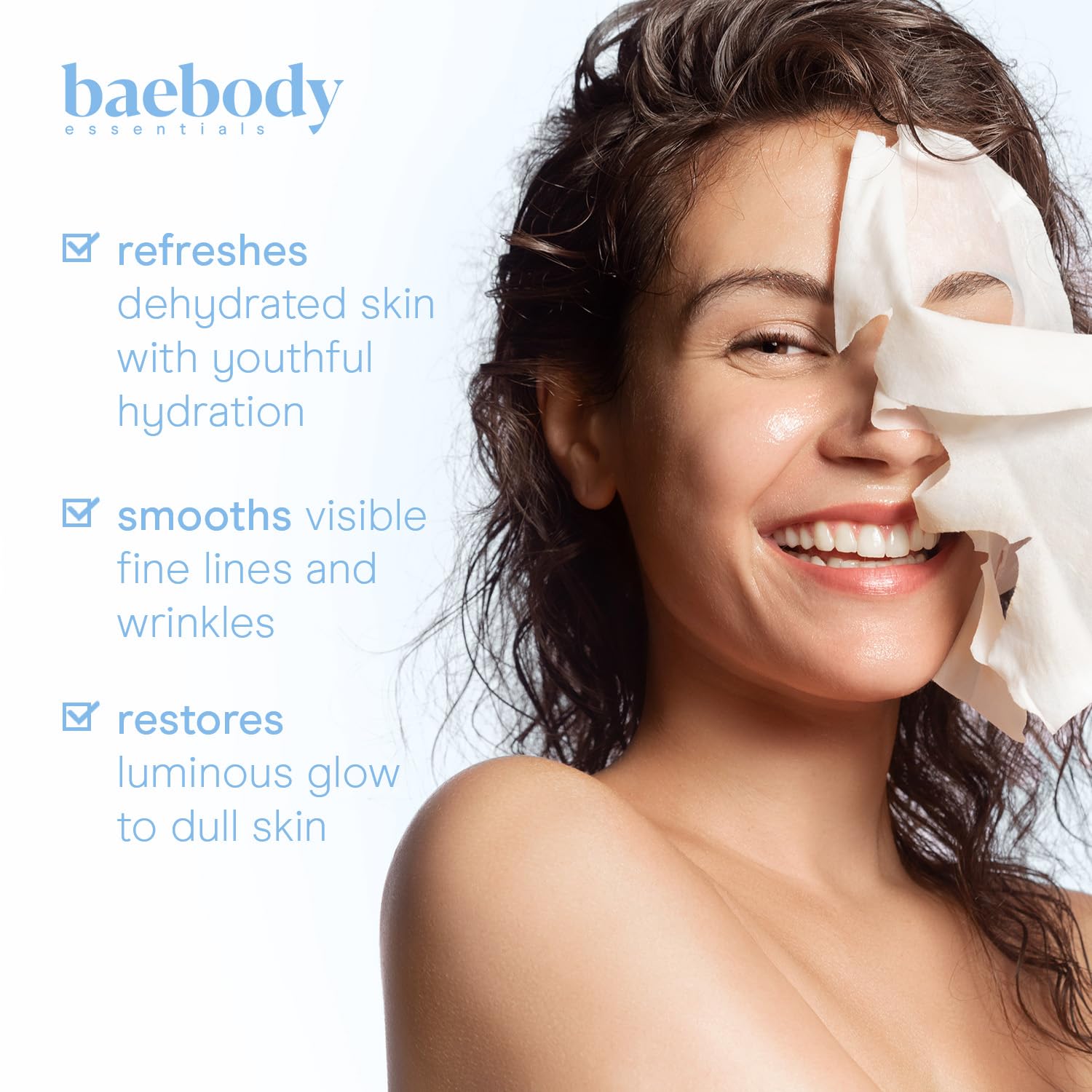 Baebody masque visage mucine escargot aperçu feuille prête à l'emploi douceur