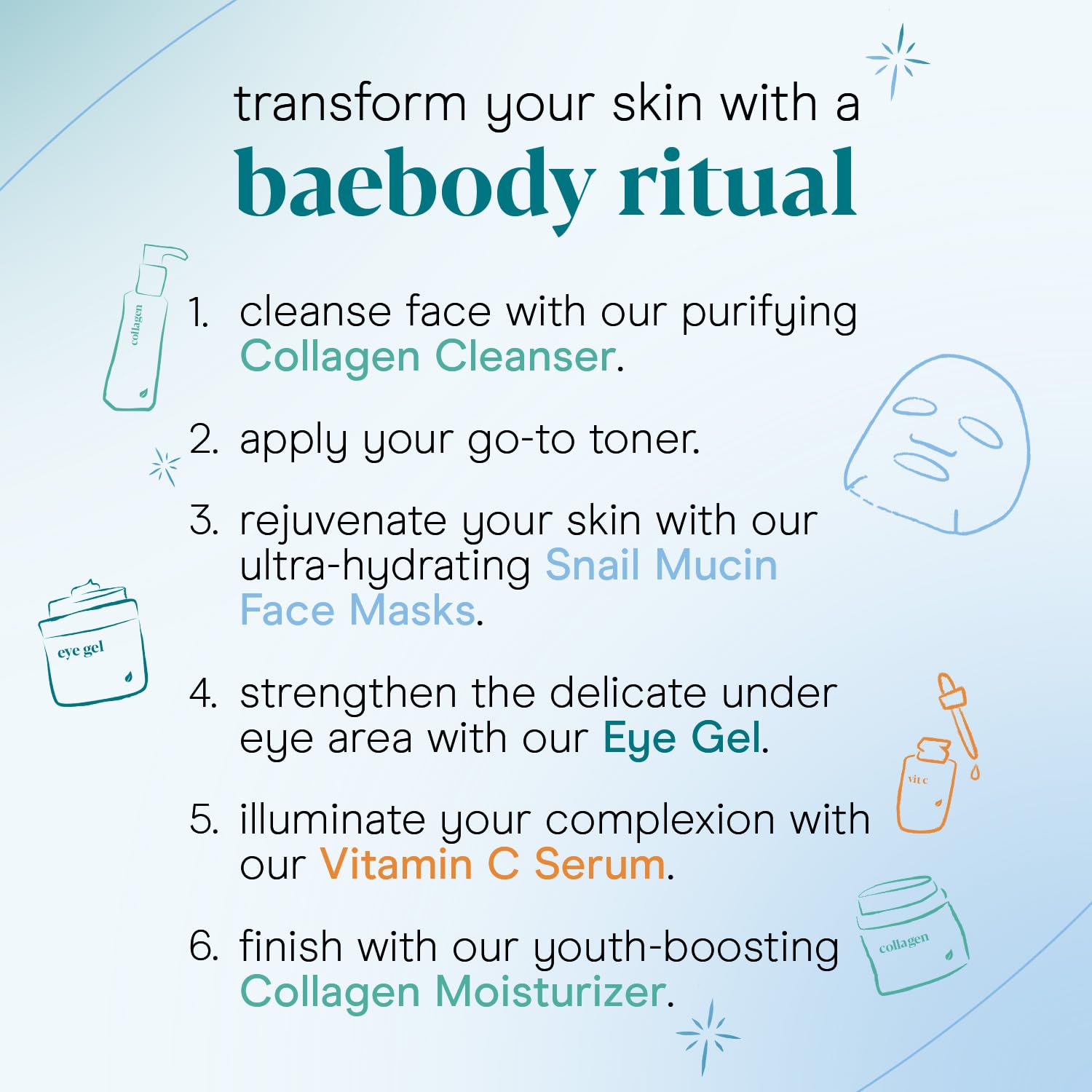 Baebody masque visage mucine escargot soin quotidien - routine beauté pratique et efficace