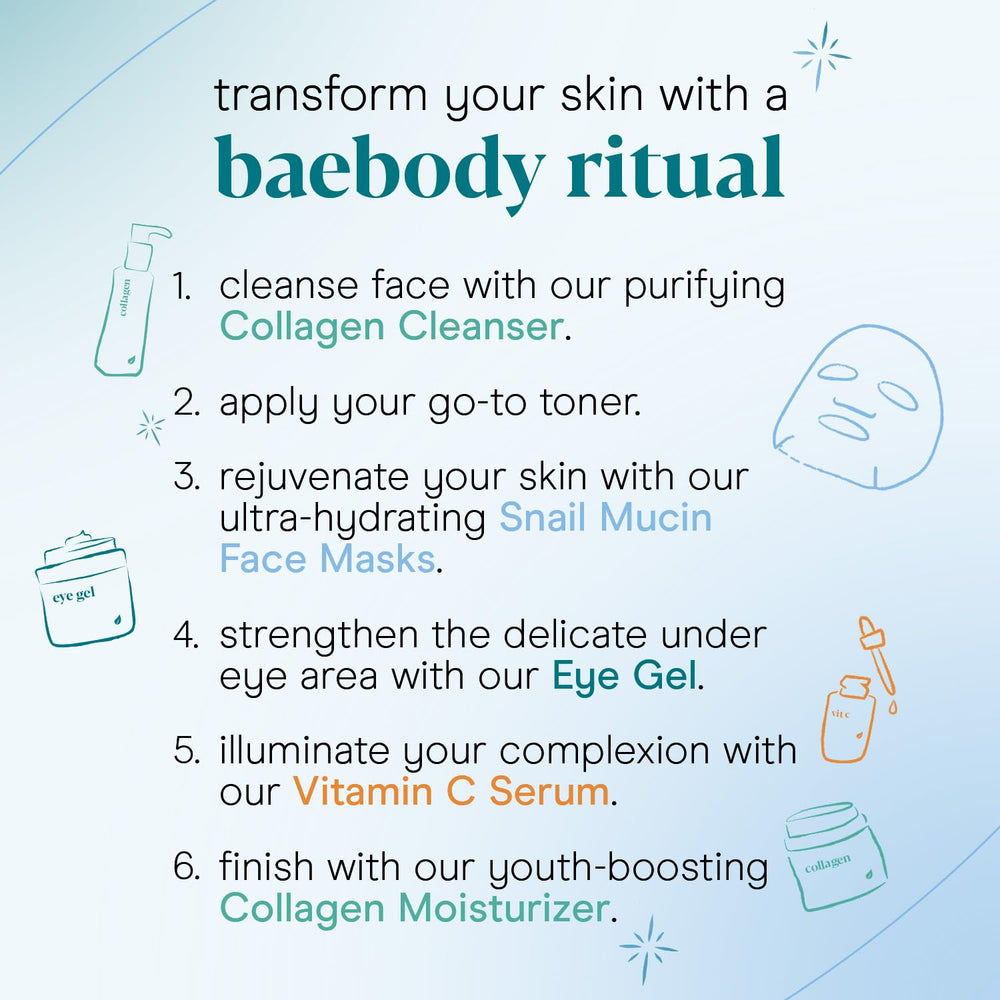 Baebody masque visage mucine escargot soin quotidien - routine beauté pratique et efficace