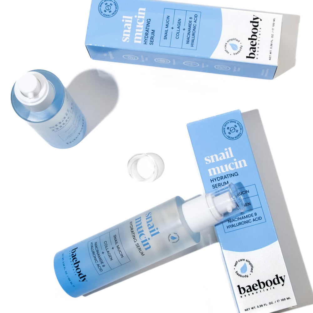 Rituel beauté quotidien Baebody Mucin Escargot peau souple