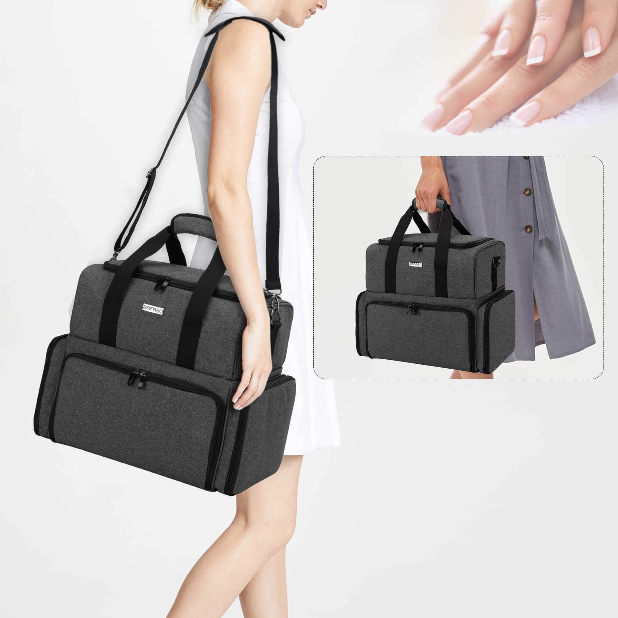 BAFASO Étui noir compact et élégant pour vernis et outils.
